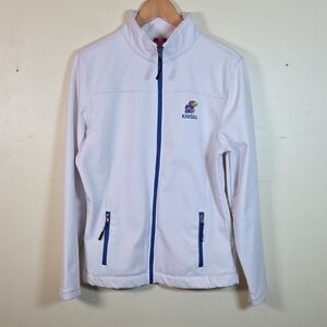 Colosseum Brand NCAA Kansas Jayhawks Women's Full Zip White Jacket Size XL